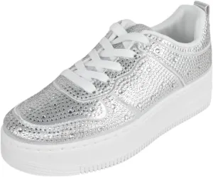 TOP Moda Shoes Women Fashion Platform Sneakers Crystals Rhinestone Bling Lace Up Boston