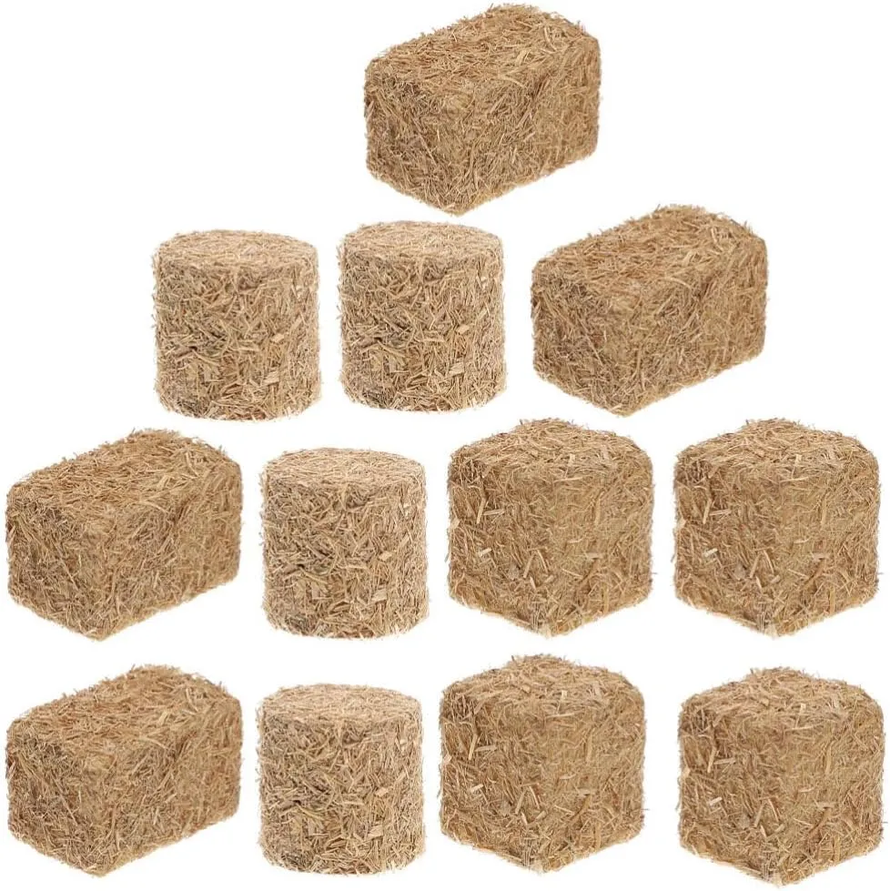 TOYANDONA 12pcs Mini Bales, Mini Haystack Miniature Straw Bales Dollhouse for Faux Autumn Craft Farm Micro Landscape Decoration