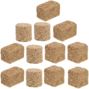 TOYANDONA 12pcs Mini Bales, Mini Haystack Miniature Straw Bales Dollhouse for Faux Autumn Craft Farm Micro Landscape Decoration
