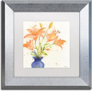 Trademark Fine Art Tiger Lily Bouquet by Sheila Golden, White Matte, Silver Frame 11x11-Inch