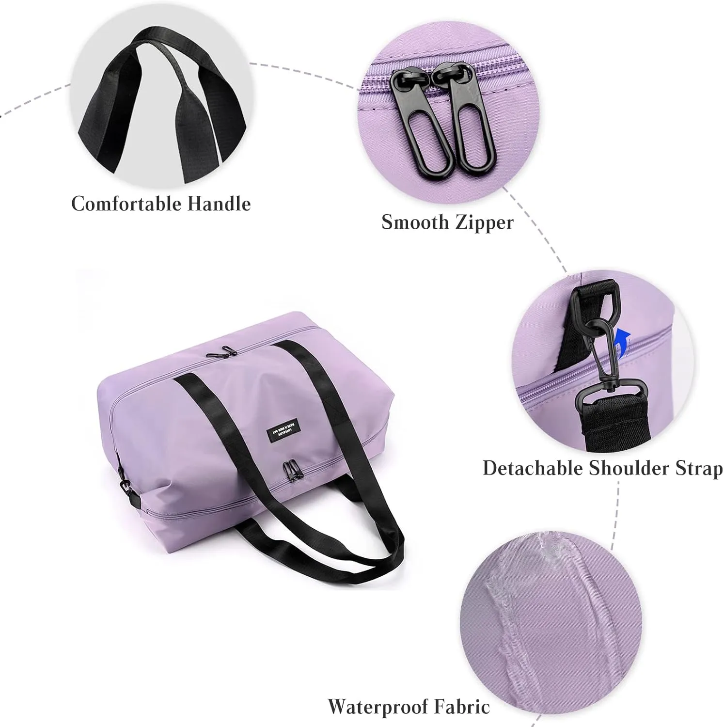 Travel Duffel Bag for Women and Men Foldable Weekender Overnight Bag
