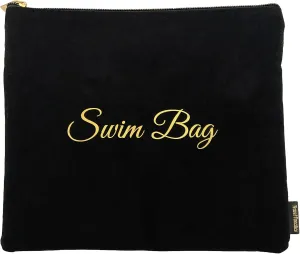 Travel Fanatics Swim Bag - Reusable Dry Wet Bag with Waterproof Lining, 11"x9.25" Beach & Pool Pouch, Wet Dry Bag for Gym, Swimwear, Travel Essentials, Durable Canvas Design - Black