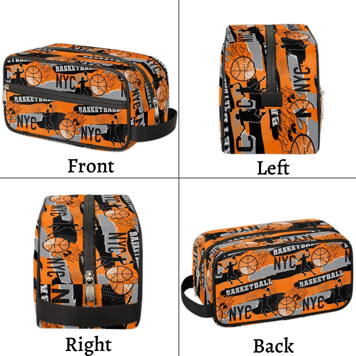 Travel Toiletry Bag for Boys, Basketball Sports Waterproof Shaving Bag for Men, Hanging Dopp Kit with Large Capacity for Travel,Sports Shower