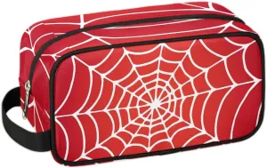 Travel Toiletry Bag for Boys Kids, Red Spider Web Waterproof Hanging Dopp Kit for Men, Shaving Bag with Large Capacity for Travel, Sports, Shower