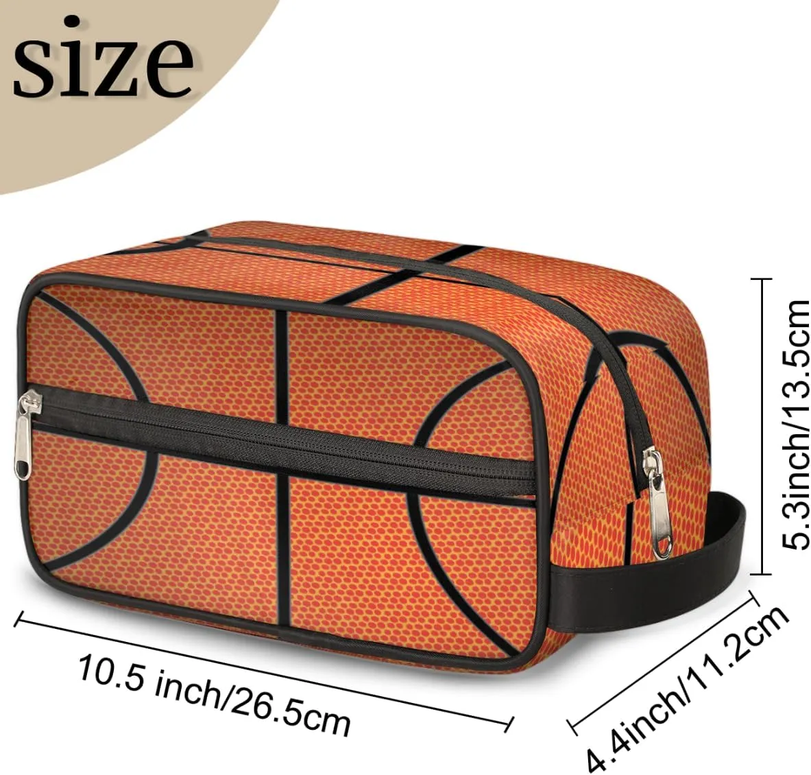 Travel Toiletry Bag for Boys Men, Waterproof Hanging Dopp Kit for Women, Basketball Shaving Bag with Large Capacity for Travel,Sports Shower
