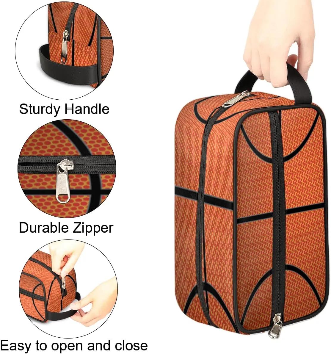 Travel Toiletry Bag for Boys Men, Waterproof Hanging Dopp Kit for Women, Basketball Shaving Bag with Large Capacity for Travel,Sports Shower