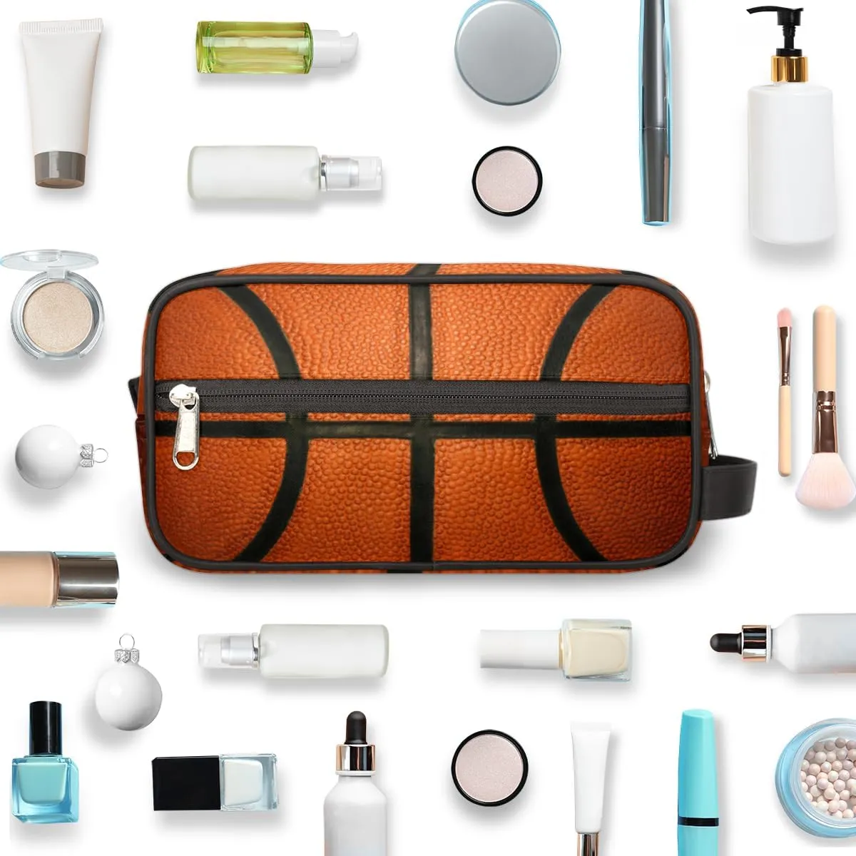 Travel Toiletry Bag for Boys Men, Waterproof Hanging Dopp Kit with Large Capacity for Women, Shaving Bag for Travel,Sports Shower (Basketball-88)