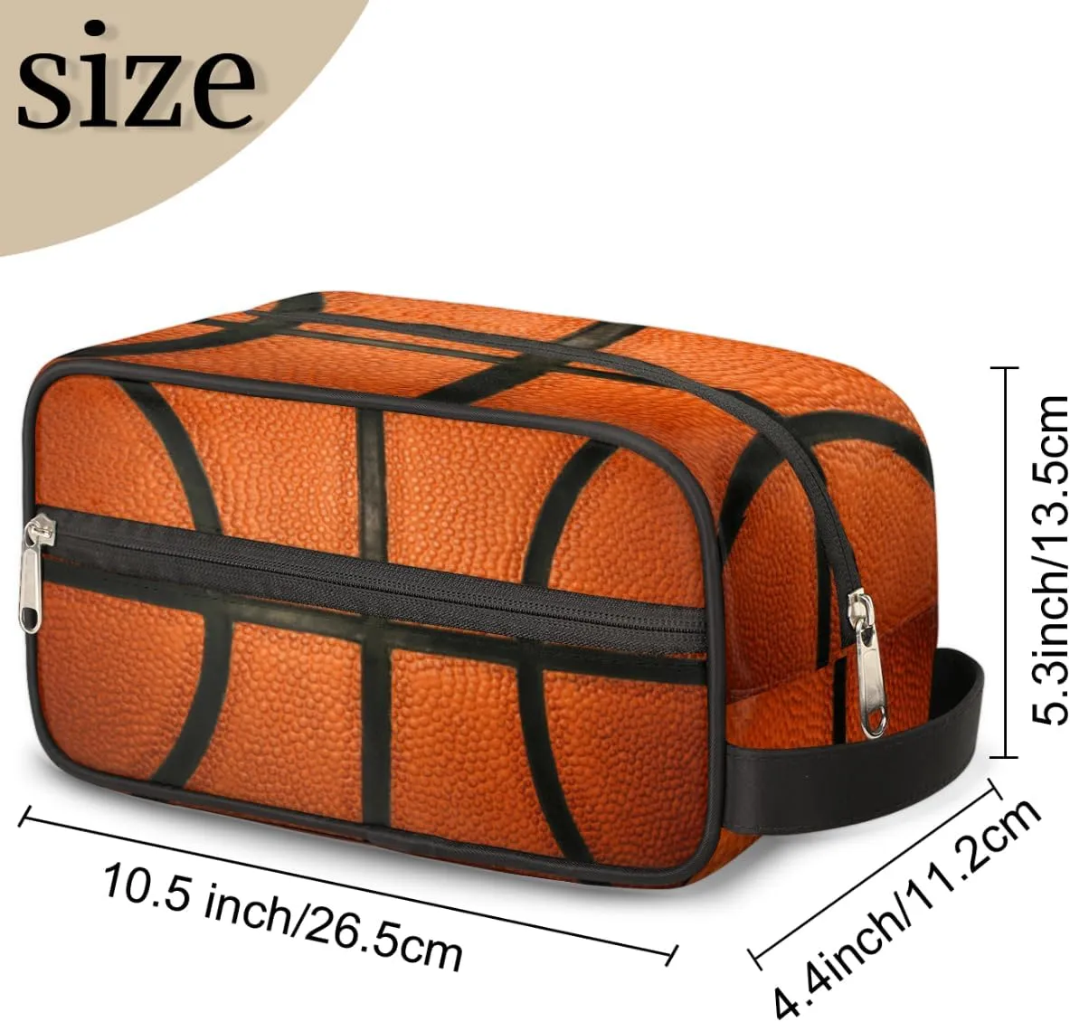 Travel Toiletry Bag for Boys Men, Waterproof Hanging Dopp Kit with Large Capacity for Women, Shaving Bag for Travel,Sports Shower (Basketball-88)
