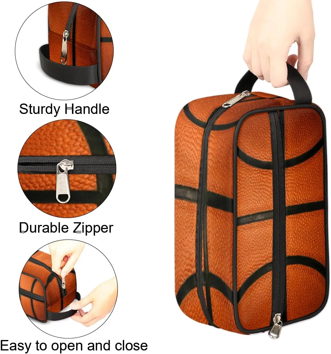 Travel Toiletry Bag for Boys Men, Waterproof Hanging Dopp Kit with Large Capacity for Women, Shaving Bag for Travel,Sports Shower (Basketball-88)