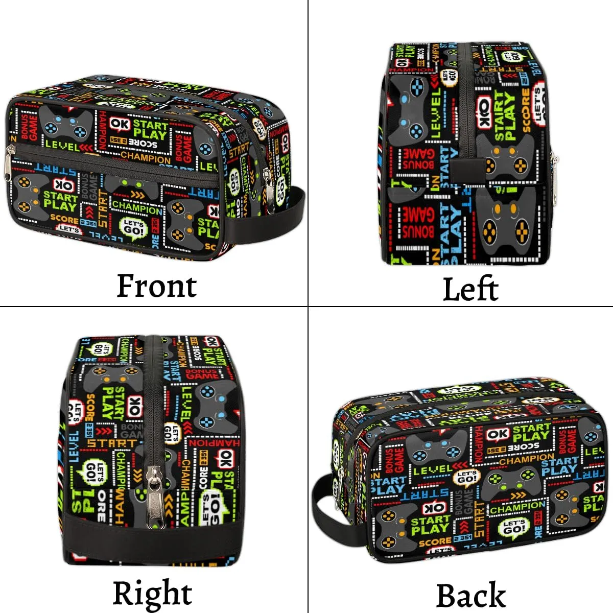Travel Toiletry Bag for Boys, Waterproof Hanging Dopp Kit for Men, Shaving Bag with Large Capacity for Travel,Sports Shower (Game Controller)
