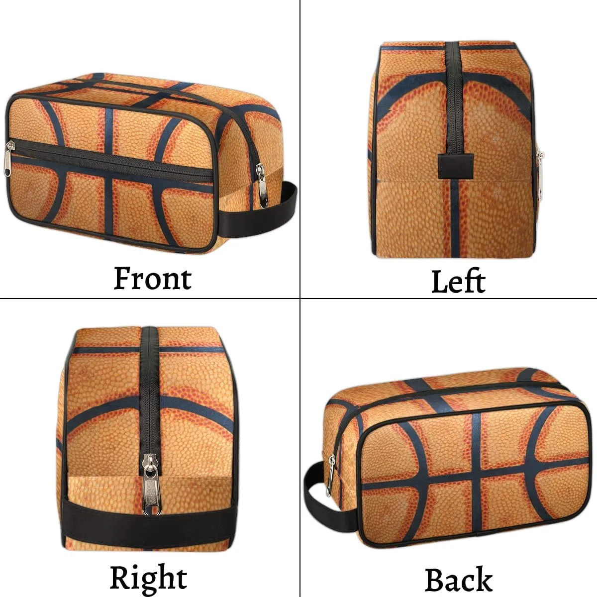 Travel Toiletry Bag for Boys, Waterproof Hanging Dopp Kit for Men, Shaving Bag with Large Capacity for Travel,Sports Shower (Retro Basketball Sport)
