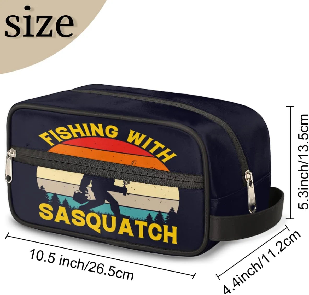 Travel Toiletry Bag for Men Women, Water-resistant Shaving Bag, Foldable Storage Bags with Handle for Toiletries Accessories Cosmetics Brushes Tools (Bigfoot)