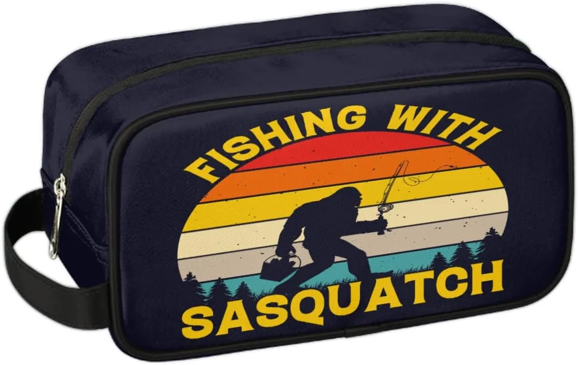 Travel Toiletry Bag for Men Women, Water-resistant Shaving Bag, Foldable Storage Bags with Handle for Toiletries Accessories Cosmetics Brushes Tools (Bigfoot)