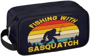 Travel Toiletry Bag for Men Women, Water-resistant Shaving Bag, Foldable Storage Bags with Handle for Toiletries Accessories Cosmetics Brushes Tools (Bigfoot)