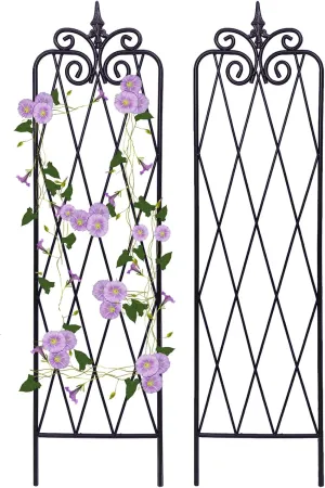 Trellis for Climbing Plants 59inch x15inch Rustproof Metal Vine Trellises for Outdoor Climbing Plants Support Structures A (150cm) 2Pack