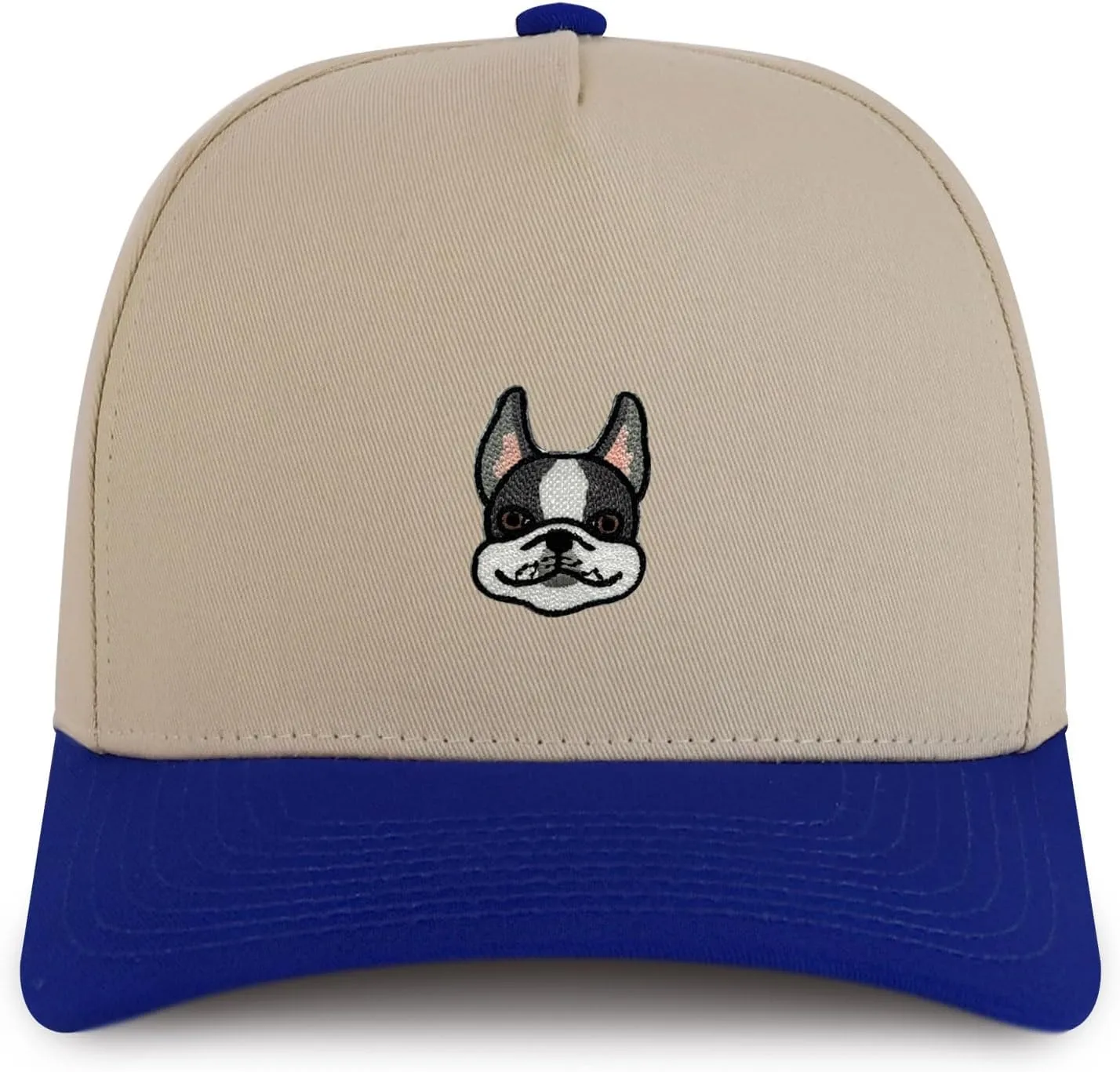 Trendy Apparel Shop Boston Terrier Embroidered Patch Structured 5 Panel Pro Style Baseball Cap