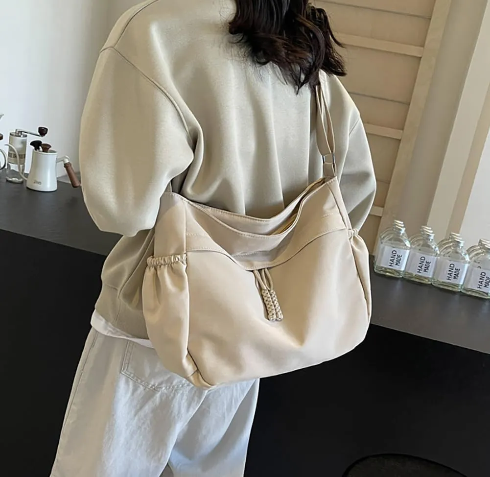 Trendy Canvas Crossbody Bags For Women Crescent Bag for Daily Use Travel Womens Sling Purse Large Tote Handbag College