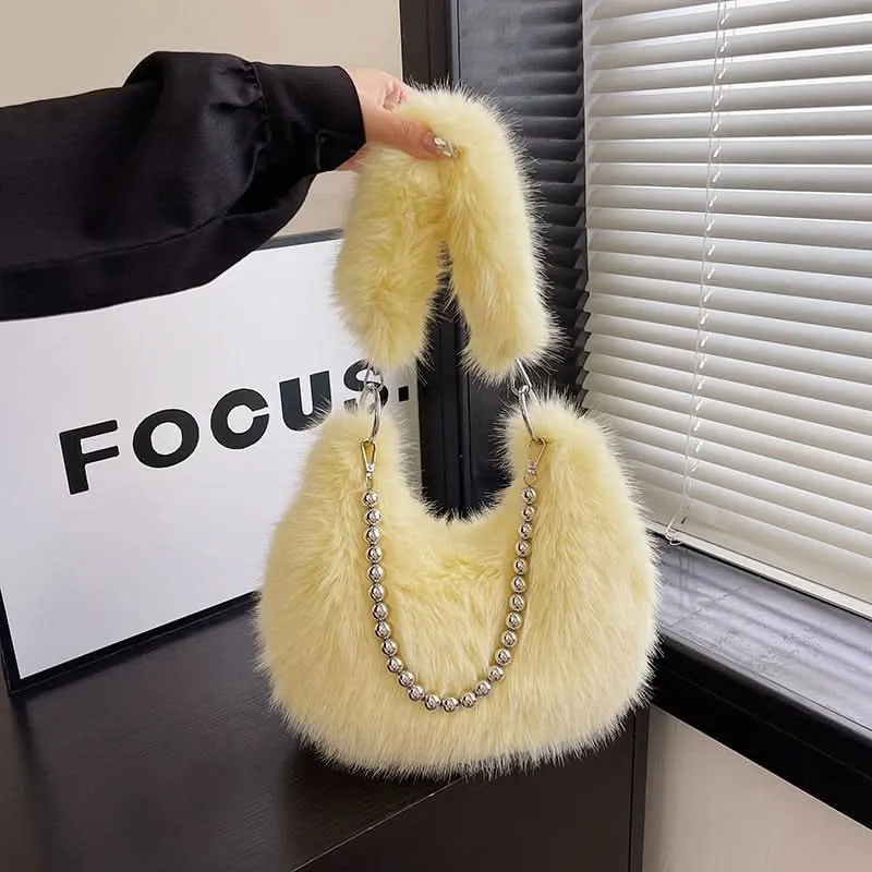 Trendy Plush Shoulder Bag Crossbody Bag for Women