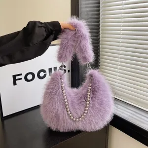 Trendy Plush Shoulder Bag Crossbody Bag for Women