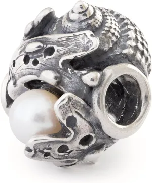 TROLLBEADS Ocean’s Promise Classic Bead – Sterling Silver Seashell with Hidden Freshwater Pearl | Authentic Brand Charm | Silver | Tides of Treasure Collection | Design by Søren Nielsen