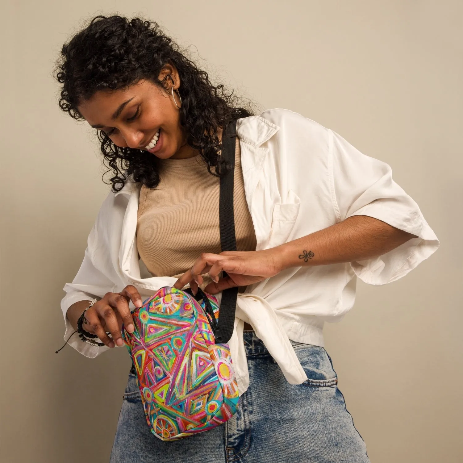 Tropical Geometry Mini Crossbody Bag