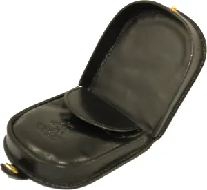TRY-5 Smooth Soft Leather Coin Purse Pouch Tray/Money Change Holder, Black, Small