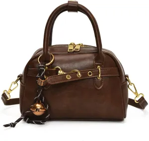 Urban simple and versatile handbag, Boston bag, solid color crossbody women's bag