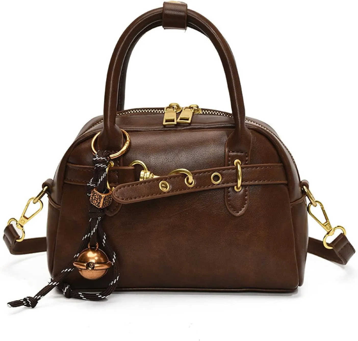 Urban simple and versatile handbag, Boston bag, solid color crossbody women's bag