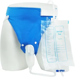 Urine Collector Bag, Prevent Leakage Portable Silicone Urinal with Catheter Tube for Men, Elderly Incontinence Bedridden Patients Drainage System(Elderly Men)
