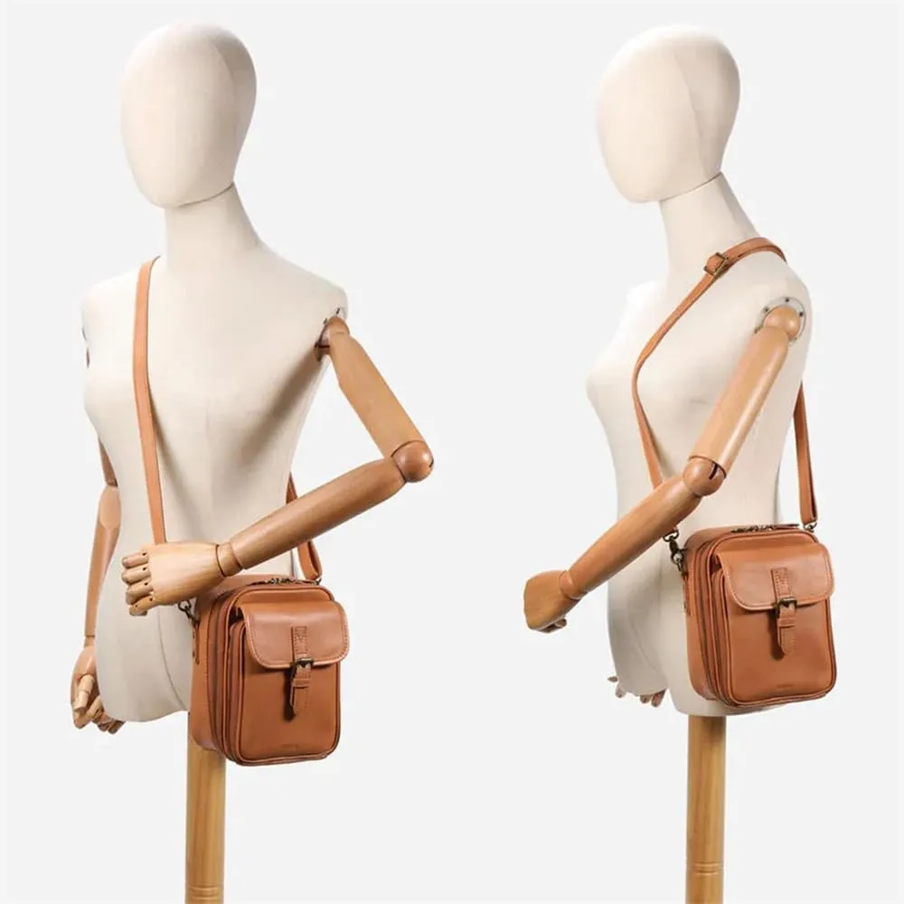 Urvashi Cross Body Bag, Crossbody Leather Bag, Tojoyride Crossbody Bag, Retro Double-Layer Large Capacity Mini Crossbody Bags