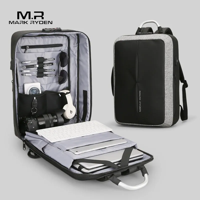 USB Backpack No Key TSA Lock Design Men Business Backpack