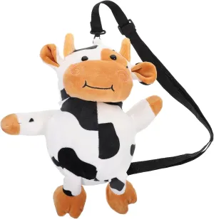 VALICLUD Stuffed Animal Purse Cow Cross Body Bag Plush Shoulder Purse Cow Coin Handbags for Women Girls