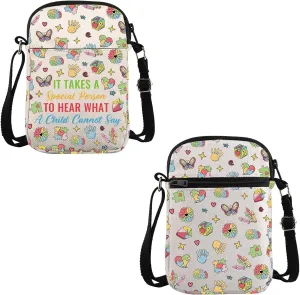 VAMSII Sped Teacher Appreciation Gift Hear What A Child Cannot Say Crossbody Bag Sped Squad Travel Bag