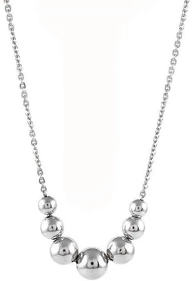 Verona Jewelers Sterling Silver Graduated Bead Ball Necklace For Women- Bead station Necklace
