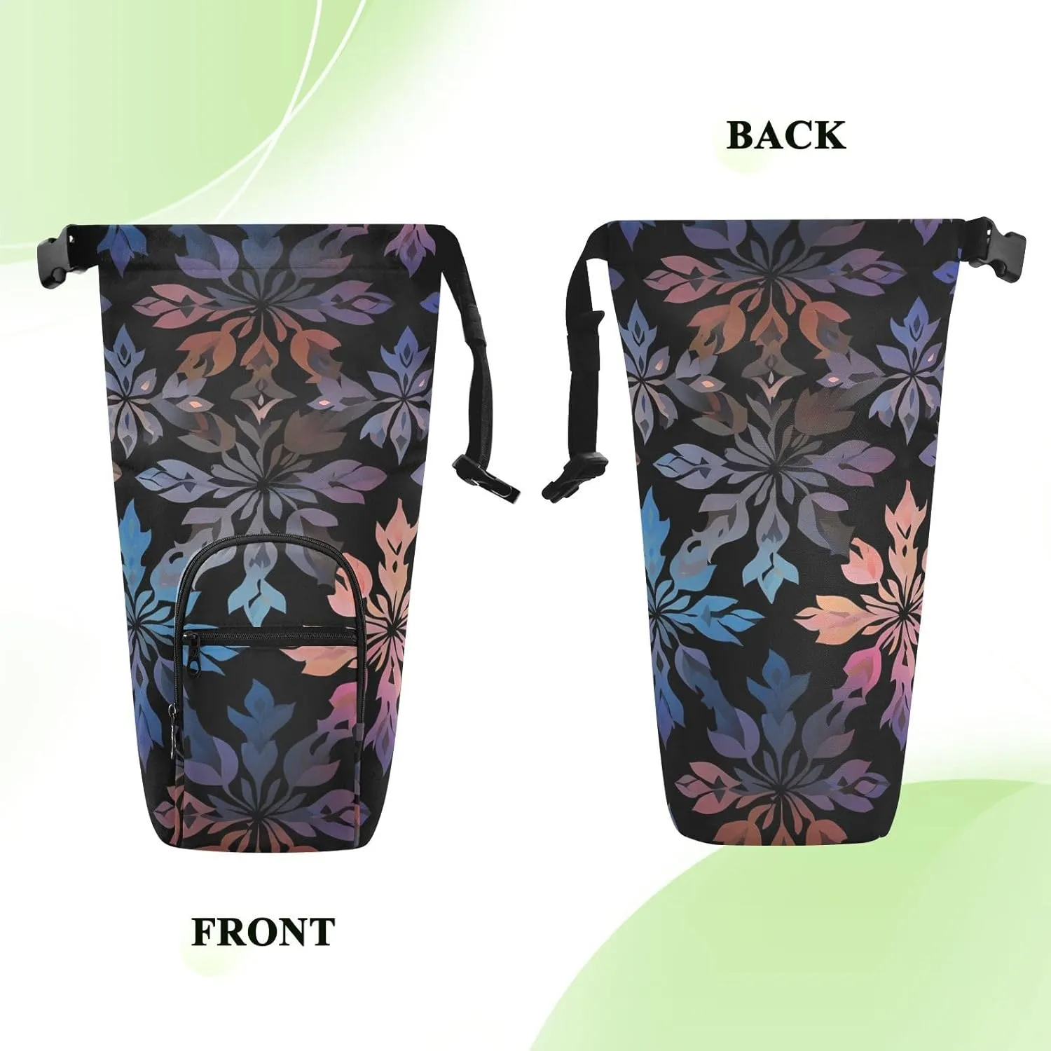 Versatile Insulated Water Bottle Bag, Fits 20oz-40oz Bottles, Lightweight & Adjustable for Commuting, Travel, Hiking & Outdoor Adventures, Ethnic Motif (3)