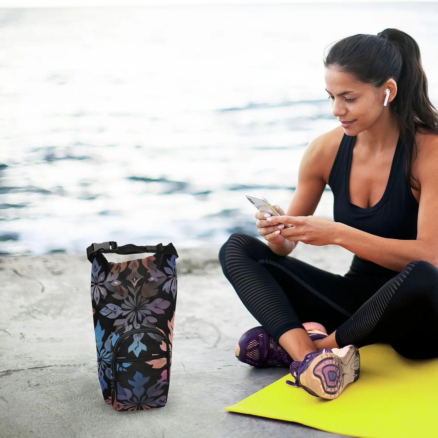 Versatile Insulated Water Bottle Bag, Fits 20oz-40oz Bottles, Lightweight & Adjustable for Commuting, Travel, Hiking & Outdoor Adventures, Ethnic Motif (3)