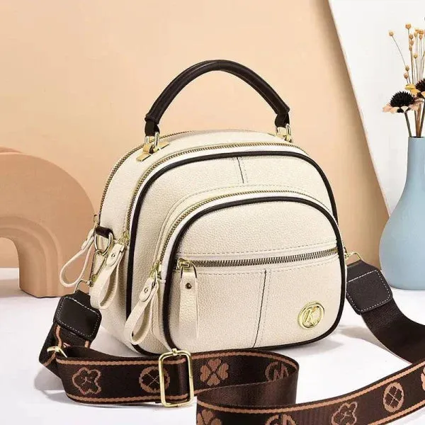 Versatile Multi-Zipper Crossbody Portable Fashion Shoulder Handbag