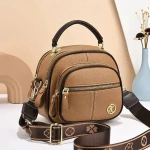 Versatile Multi-Zipper Crossbody Portable Fashion Shoulder Handbag