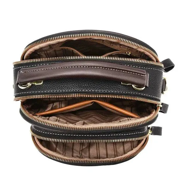 Versatile Multi-Zipper Crossbody Portable Fashion Shoulder Handbag