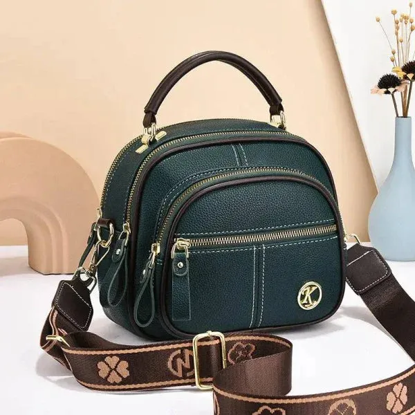 Versatile Multi-Zipper Crossbody Portable Fashion Shoulder Handbag
