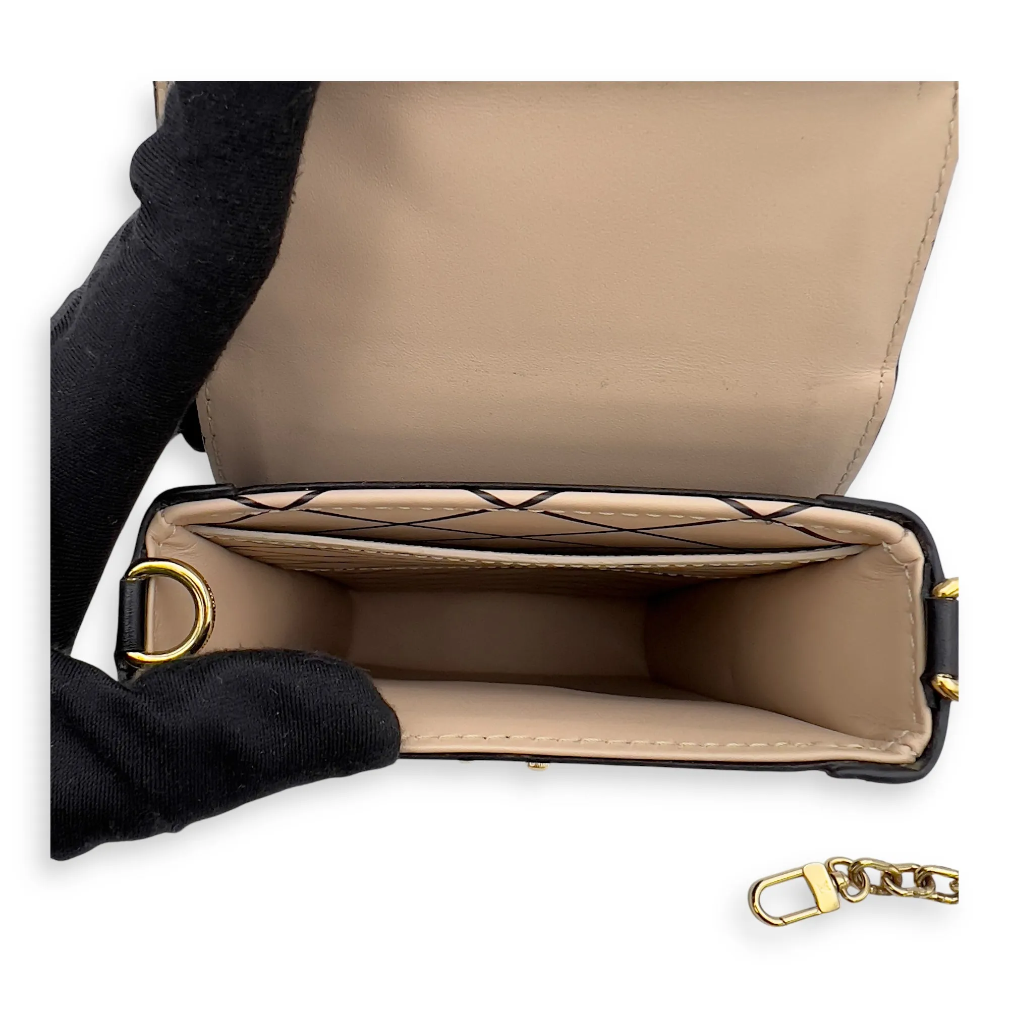 Vertical Trunk Brown Crossbody Bag in Coated Canvas, Gold hardware