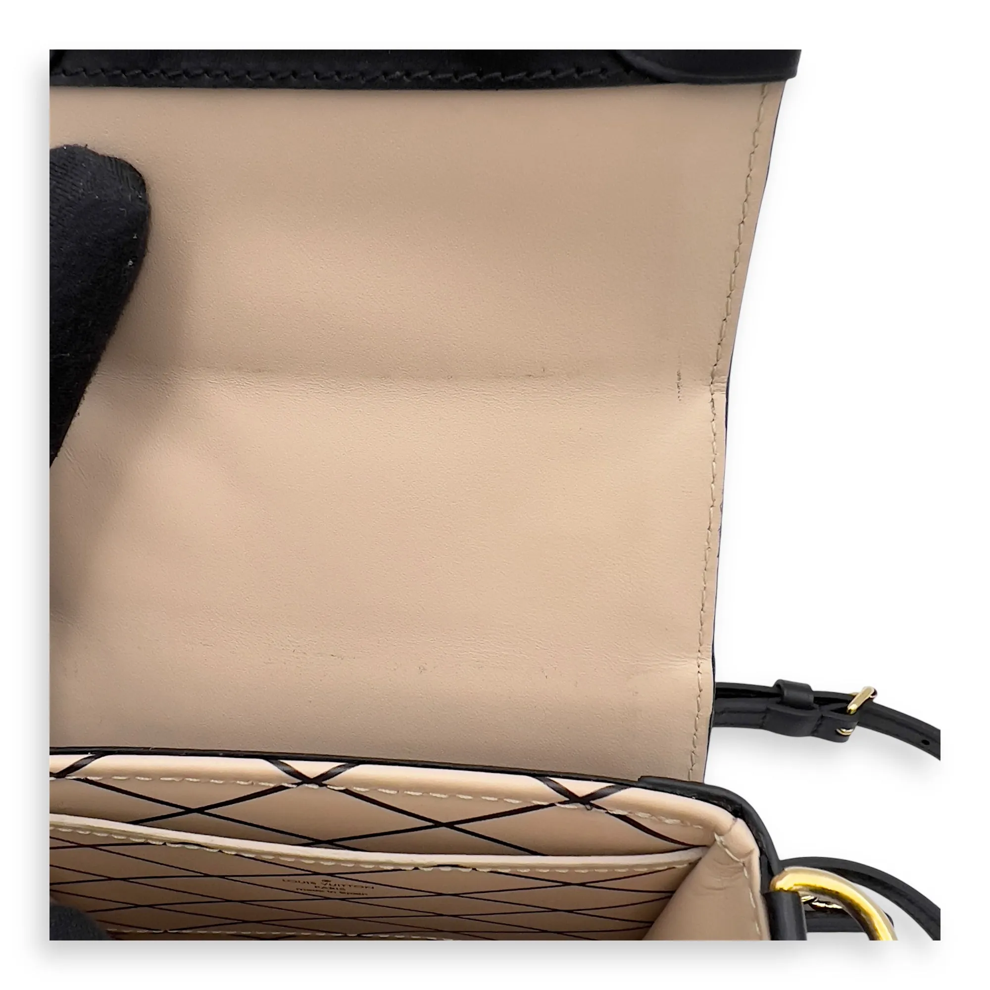 Vertical Trunk Brown Crossbody Bag in Coated Canvas, Gold hardware