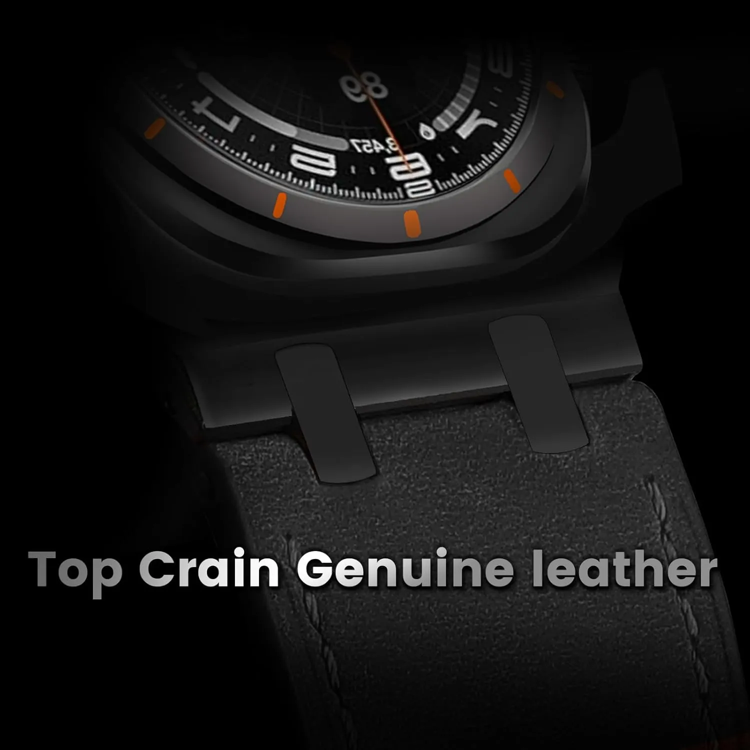 VeveXiao Luxury Leather Band Compatible with Samsung Galaxy Watch 7 Ultra 47mm Band,AP Rugged Vintage Genuine Leather Extra 26mm Wide Watch Bracelet for Women Men
