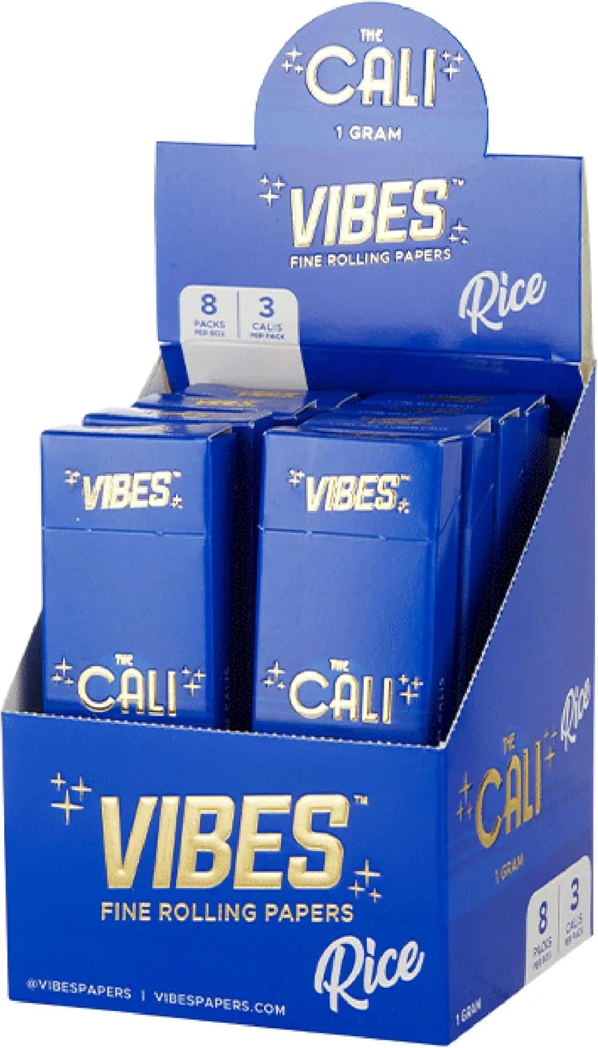 VIBES Premium Pre-Roll Cones Pack of 24, 1 Gram Capacity, Wide Cylindrical Shape, Hand-Rolled Cones, Slow-Burning Rice Paper, 4 Unique Blends