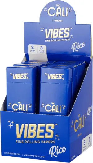 VIBES Premium Pre-Roll Cones Pack of 24, 1 Gram Capacity, Wide Cylindrical Shape, Hand-Rolled Cones, Slow-Burning Rice Paper, 4 Unique Blends