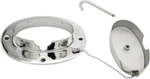 Vinland Marine Oval Chain Deck Pipe w/Hook, 4.3" x 2.31" for Anchor Chain and Rope, Stamped 304 Stainless Steel, Deck Install Ocean Pipe Hinge, Anchor Chains for Boats, Stainless Steel Chain Hardware