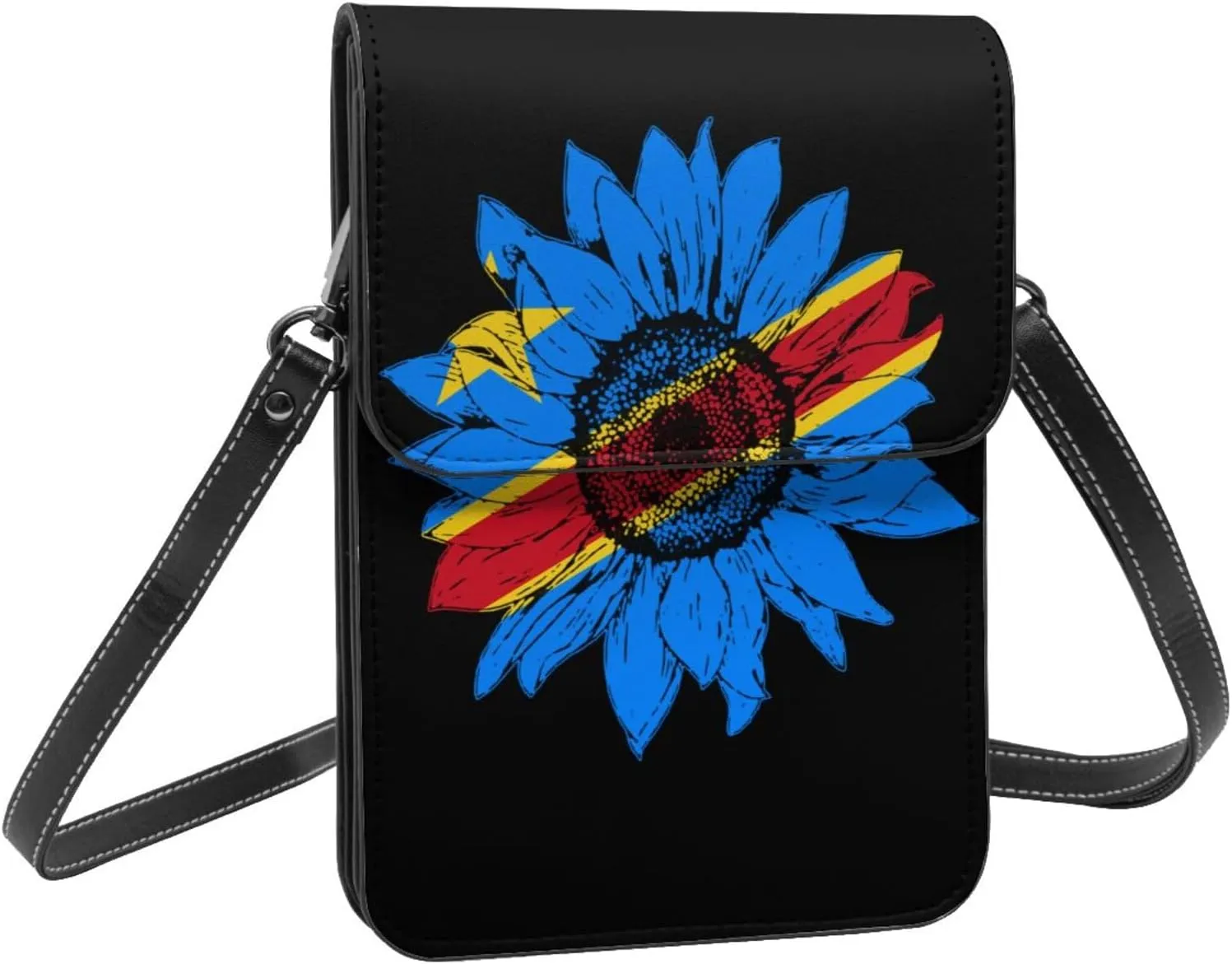 Vintage Sunflower Finnish Finland Flag Small Crossbody Purse Cell Phone Bag for Women