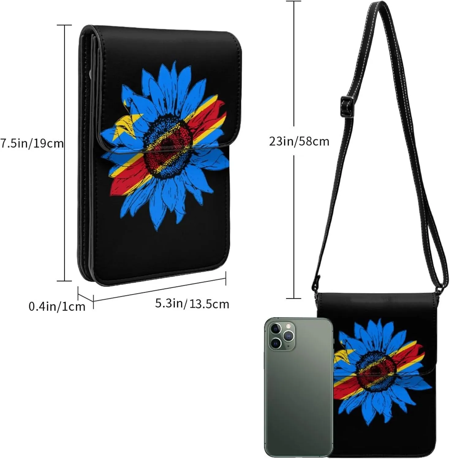 Vintage Sunflower Finnish Finland Flag Small Crossbody Purse Cell Phone Bag for Women
