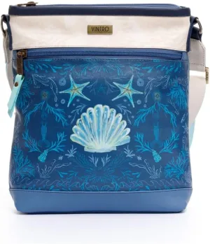VINTRO Vegan Leather Crossbody Bag for Women, Medium Shoulder Bag with Front Zipper Pocket, Handmade with Adjustable Strap