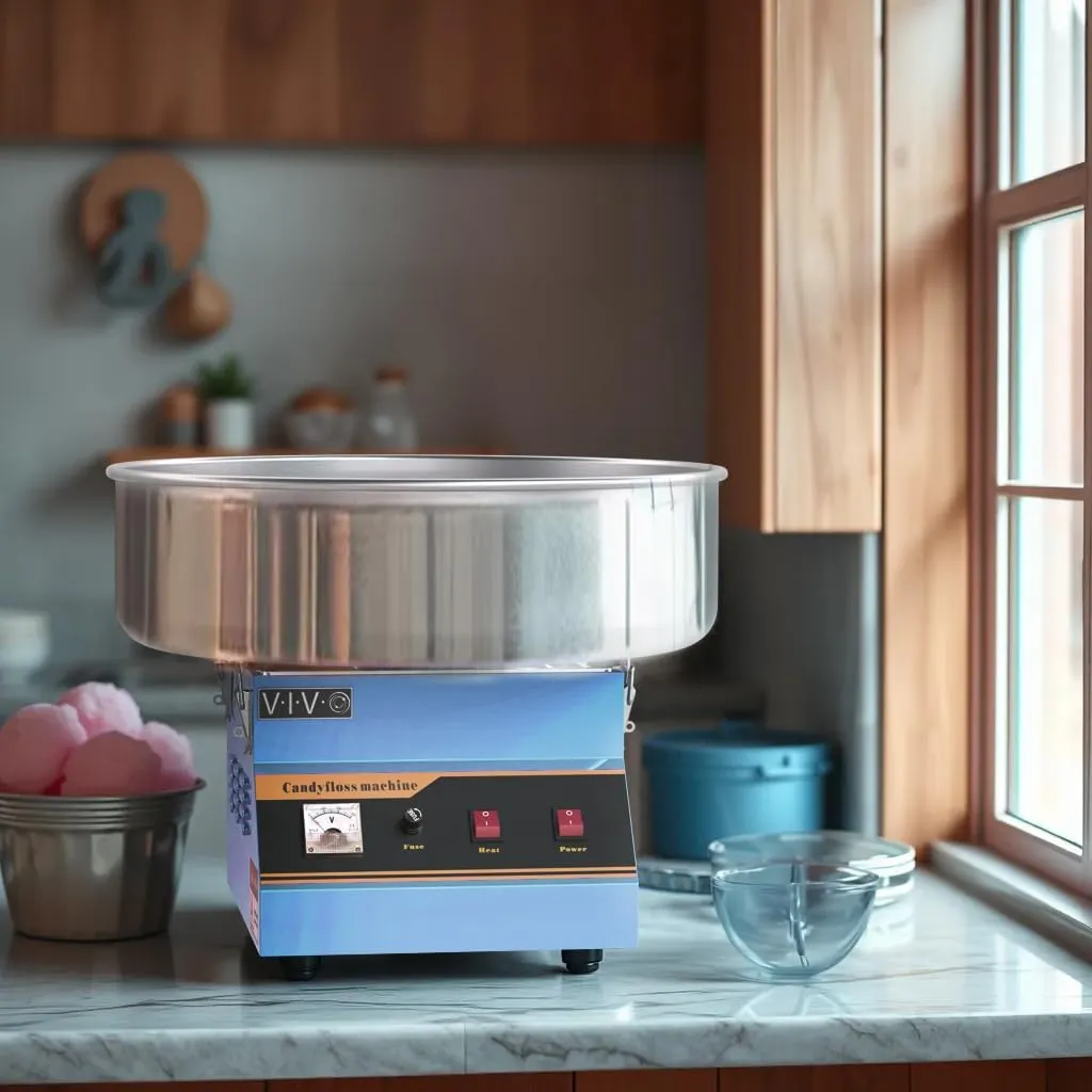 VIVO Blue 1030W Electric Cotton Candy Machine, Commercial Candy Floss Maker, 20 inch Stainless Steel Bowl with Sugar Scoop, Easy Home Use, CANDY-V001B